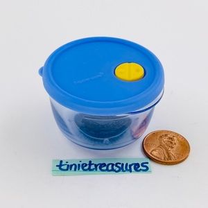 Tupperware mini rock n serve magnet bowl new in blue tinietreasures